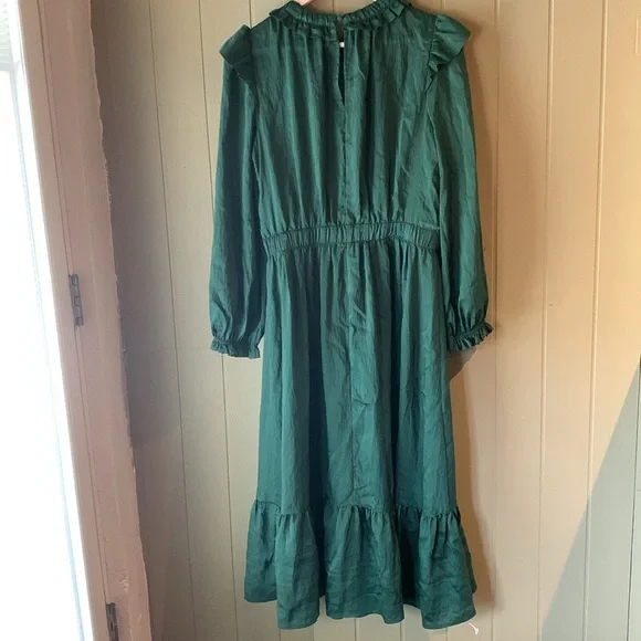 Emerald Green Current Air Long Sleeve Dress Size Medium EUC - Picture 7 of 11